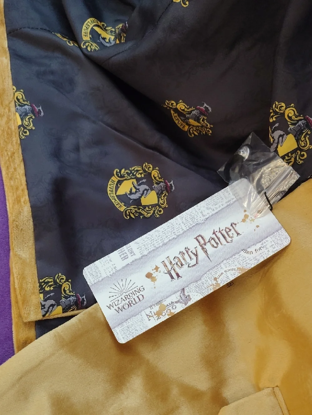 Warner Bros. Gold Velvet Blazer with Black Shawl Collar